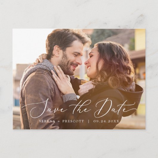 De zwarte Horizontale Donkere Foto sparen de Datum Uitnodiging Briefkaart (Voorkant)