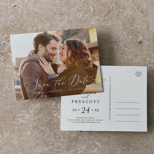 De zwarte Horizontale Donkere Foto sparen de Datum Uitnodiging Briefkaart