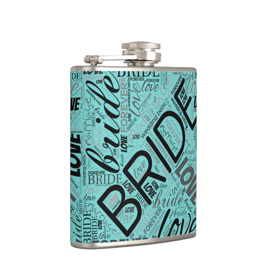 De zwarte ID253 van het woord Bride Cloud Heupfles (Rechts)