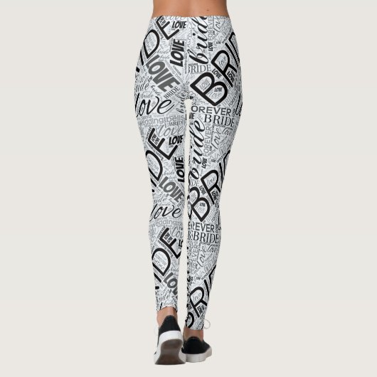 De zwarte ID253 van het woord Bride Cloud Leggings (Achterkant)