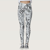 De zwarte ID253 van het woord Bride Cloud Leggings (Voorkant)