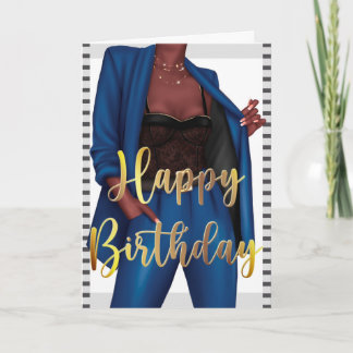 De zwarte Kaart 'Girl Boss' van de Birthday