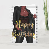 De zwarte Kaart 'Girl Boss' van de Birthday (Voorkant)