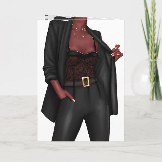 De zwarte Kaart 'Girl Boss' van de Birthday (Achterkant)