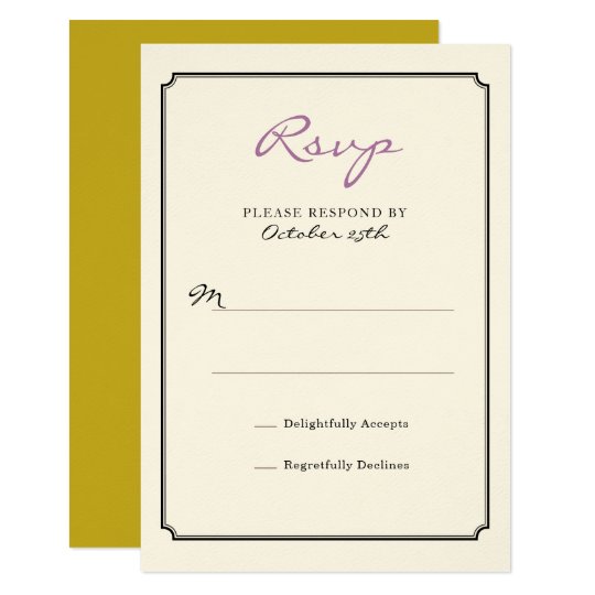 De Zwarte Kaart van de Reactie van de Grens RSVP 8,9x12,7 Uitnodiging Kaart