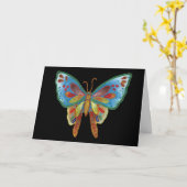 De zwarte Kaart van de Verjaardag van de Vlinder (Gele Bloem)
