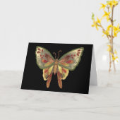 De zwarte Kaart van de Verjaardag van de Vlinder (Gele Bloem)