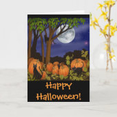 De zwarte Kaart van Halloween van Katten & van (Gele Bloem)