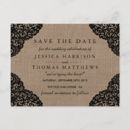 De zwarte kant van het Collectie van de Rustic Bur Aankondigingskaart