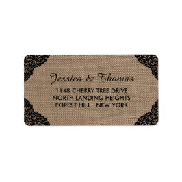 De zwarte kant van het Collectie van de Rustic Bur Etiket