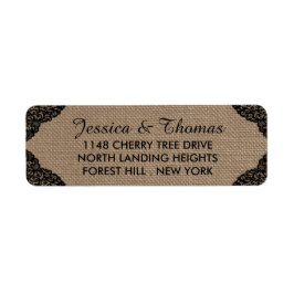 De zwarte kant van het Collectie van de Rustic Bur Etiket