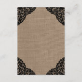 De zwarte kant van het Collectie van de Rustic Bur Informatiekaartje (Achterkant)