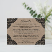 De zwarte kant van het Collectie van de Rustic Bur Informatiekaartje (Staand voorkant)