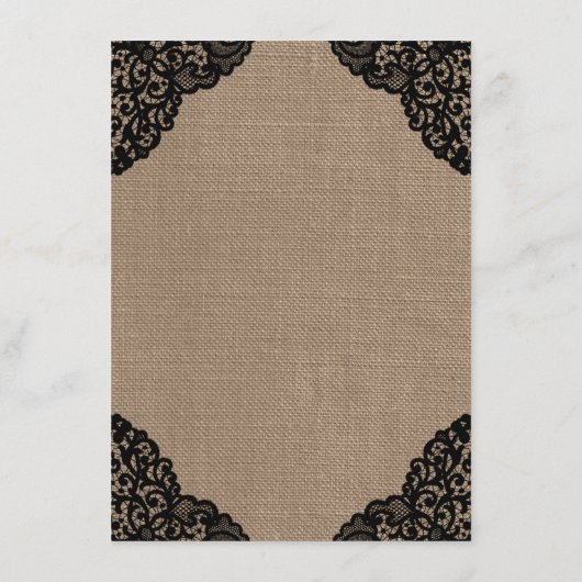 De zwarte kant van het Collectie van de Rustic Bur Menu (Achterkant)