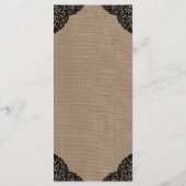 De zwarte kant van het Collectie van de Rustic Bur Menu (Achterkant)