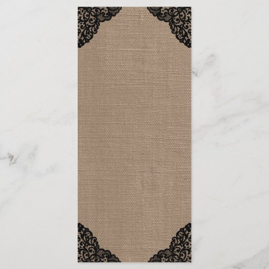 De zwarte kant van het Collectie van de Rustic Bur Menu (Achterkant)