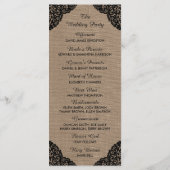 De zwarte kant van het Collectie van de Rustic Bur Programmakaart (Achterkant)