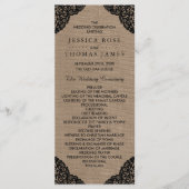 De zwarte kant van het Collectie van de Rustic Bur Programmakaart (Voorkant)