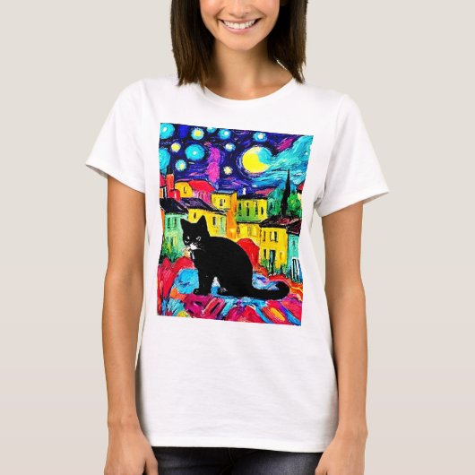 De zwarte kat 3 t-shirt (Voorkant)
