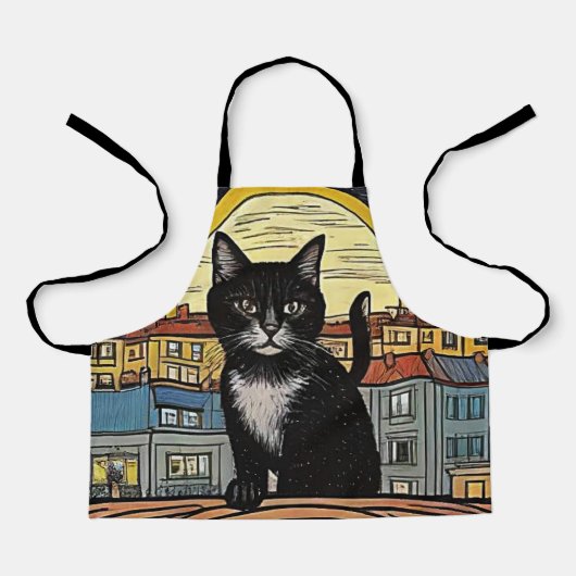 De zwarte kat 4 schort (Voorkant)