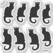 De Zwarte Kat, 8 Zwarte Katten Sticker (Voorkant)