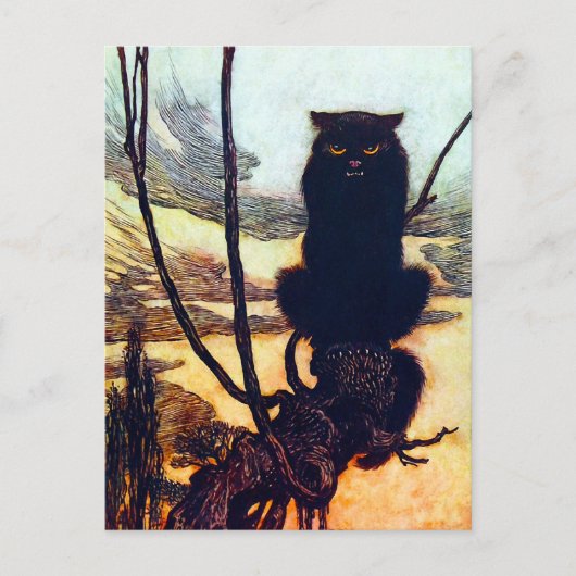 De zwarte kat briefkaart (Voorkant)