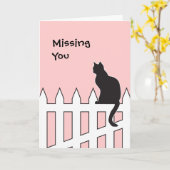 De zwarte Kat die u gelieve te komen naar huis Kaart (Gele Bloem)