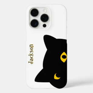 De zwarte kat die u met Gouden ogen op maat bekijk iPhone 16 Pro Hoesje