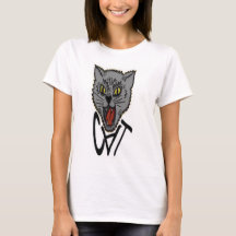 De zwarte kat in shirt