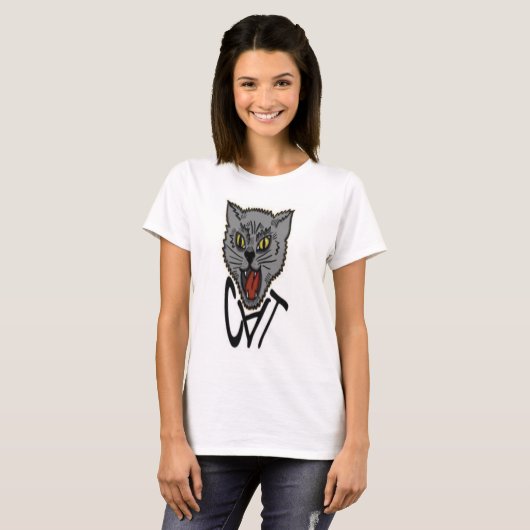 De zwarte kat in shirt (Voorkant volledig)