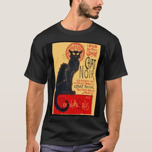 De zwarte kat, Le Chat Noir, Art T-shirt (Voorkant)