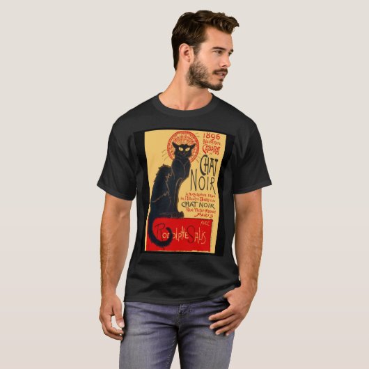 De zwarte kat, Le Chat Noir, Art T-shirt (Voorkant volledig)