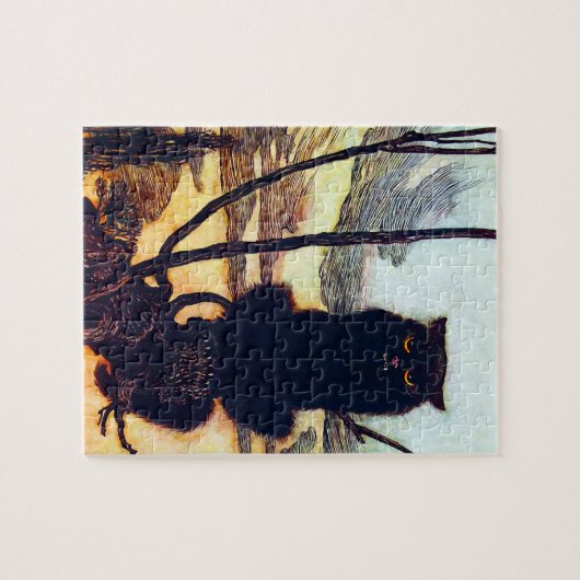 De zwarte kat legpuzzel (Horizontaal)