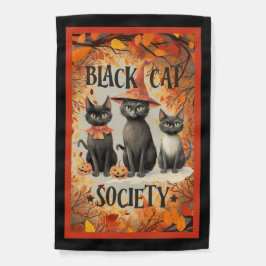 De Zwarte Kat Maatschappij - Drie Halloween katten Tuinvlag