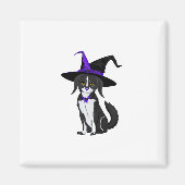 De zwarte kat op het Halloween feest. Sticker Magneet (Voorkant)