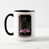 De zwarte kat Tarot-kaart roze Witchy Celestial Mok (Links)