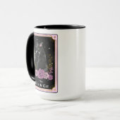 De zwarte kat Tarot-kaart roze Witchy Celestial Mok (Voorkant links)