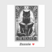 De zwarte kat tarot Kaart Sticker (Vel)