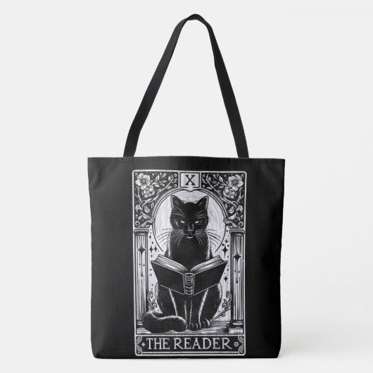 De zwarte kat tarot Kaart Tote Bag (Voorkant)
