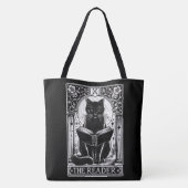De zwarte kat tarot Kaart Tote Bag (Achterkant)