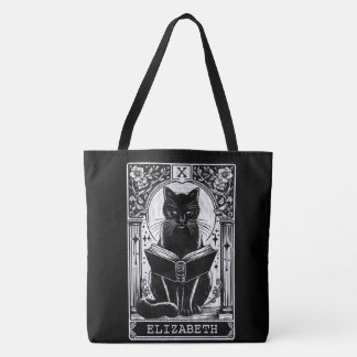 De zwarte kat tarot Kaart Tote Bag