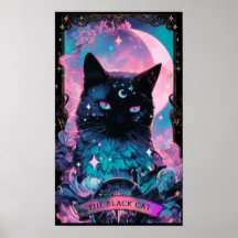 De zwarte kat Tarot Kaart Witchy Poster