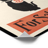 De zwarte kat te koop hier poster (Hoek)