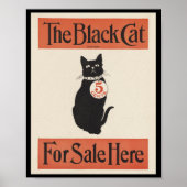 De zwarte kat te koop hier poster (Voorkant)