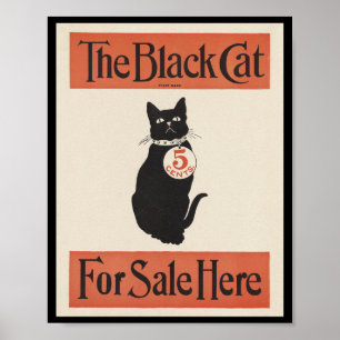 De zwarte kat te koop hier poster