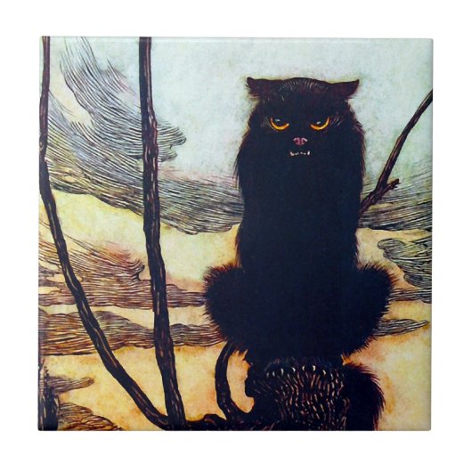 De zwarte kat tegeltje (Voorkant)