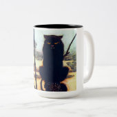 De zwarte kat tweekleurige koffiemok (Voorkant rechts)