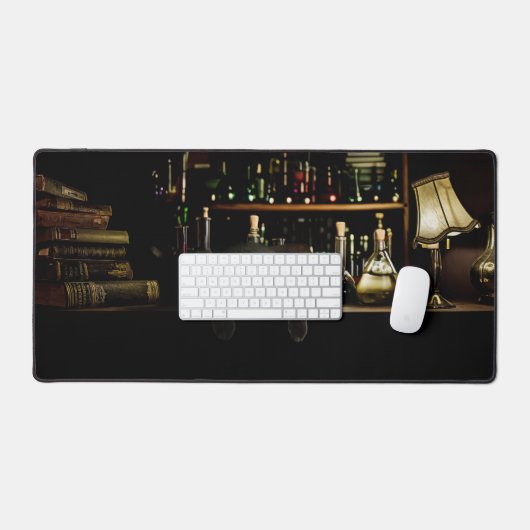 De zwarte kat van de bibliotheek Arcanum Desk Mat (Keyboard & Muis)