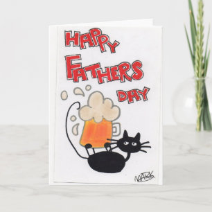 De zwarte kat van de Dag van vaders Kaart