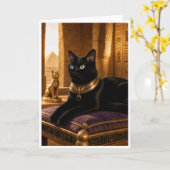 De Zwarte Kat van de Farao Kaart (Gele Bloem)